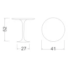 طاولة قهوة توليب إيرو سارينن H 52 دائرية من رخام كارارا، صنع في إيطاليا - قرمزي Viadurini