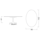 طاولة قهوة بيضاوية من طراز Tulip Saarinen H 41 مصنوعة من السيراميك المنحوت بالكامل Viadurini