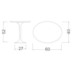 طاولة قهوة توليب سارينن H 52 مع سطح بيضاوي من رخام كاراكاتا الذهبي، صنع في إيطاليا - قرمزي Viadurini
