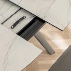 طاولة برميل قابلة للتمديد حتى ١٧٠ سم من ألواح HPL الطبقية - Convivio Viadurini