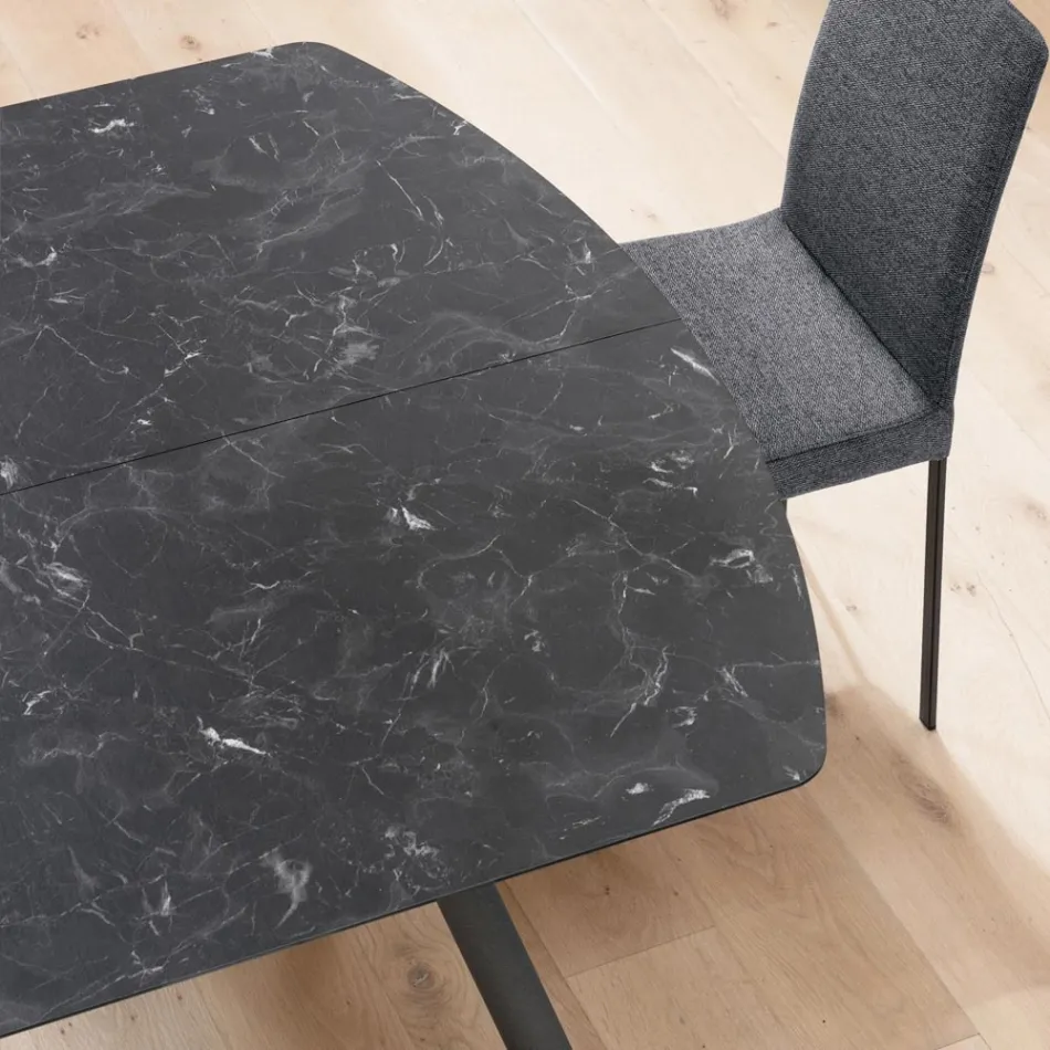 طاولة برميل قابلة للتمديد حتى ١٧٠ سم من ألواح HPL الطبقية - Convivio Viadurini