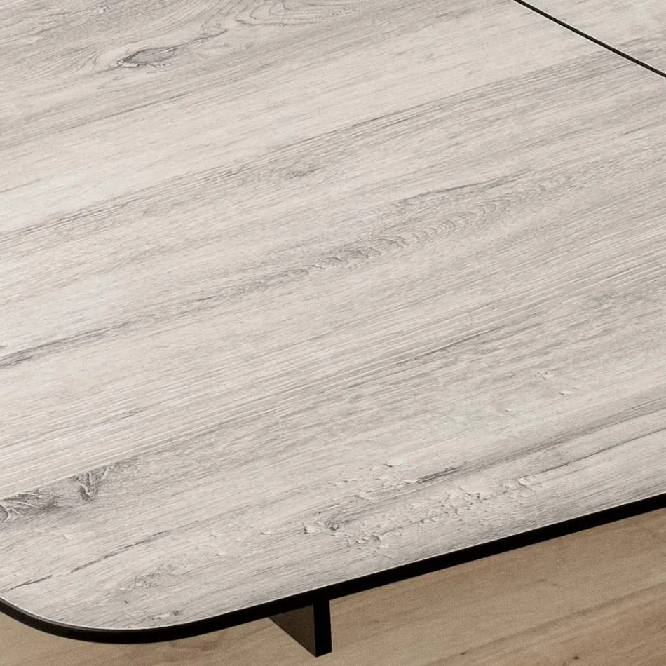 طاولة برميل قابلة للتمديد حتى 240 أو 280 سم من HPL والمعدن - الحاضر Viadurini