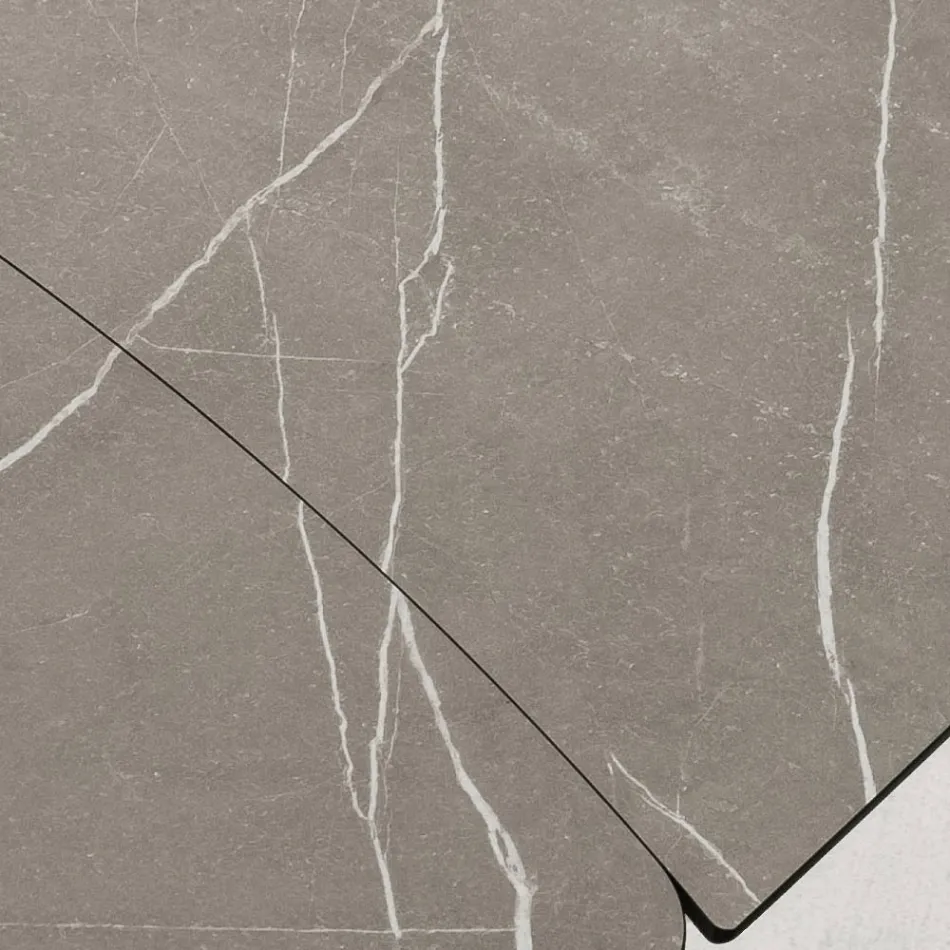 طاولة برميل قابلة للتمديد حتى 240 أو 280 سم من HPL والمعدن - الحاضر Viadurini