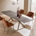 طاولة برميل قابلة للتمديد حتى ٢٤٠ أو ٢٨٠ سم من ألواح HPL الطبقية - Dialogo Viadurini