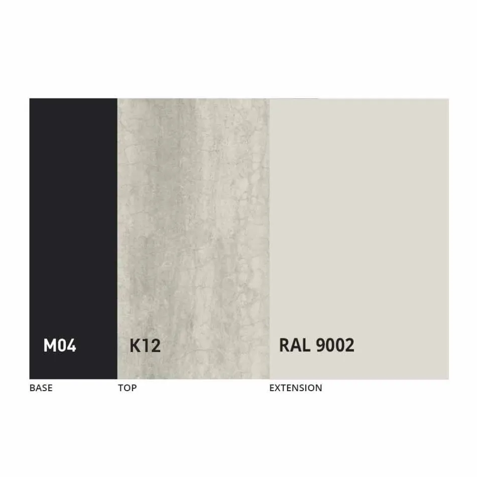 طاولة طعام قابلة للتمديد حتى ٢.٨ متر بأرجل من السيراميك والمعدن - باولوتشيو Viadurini