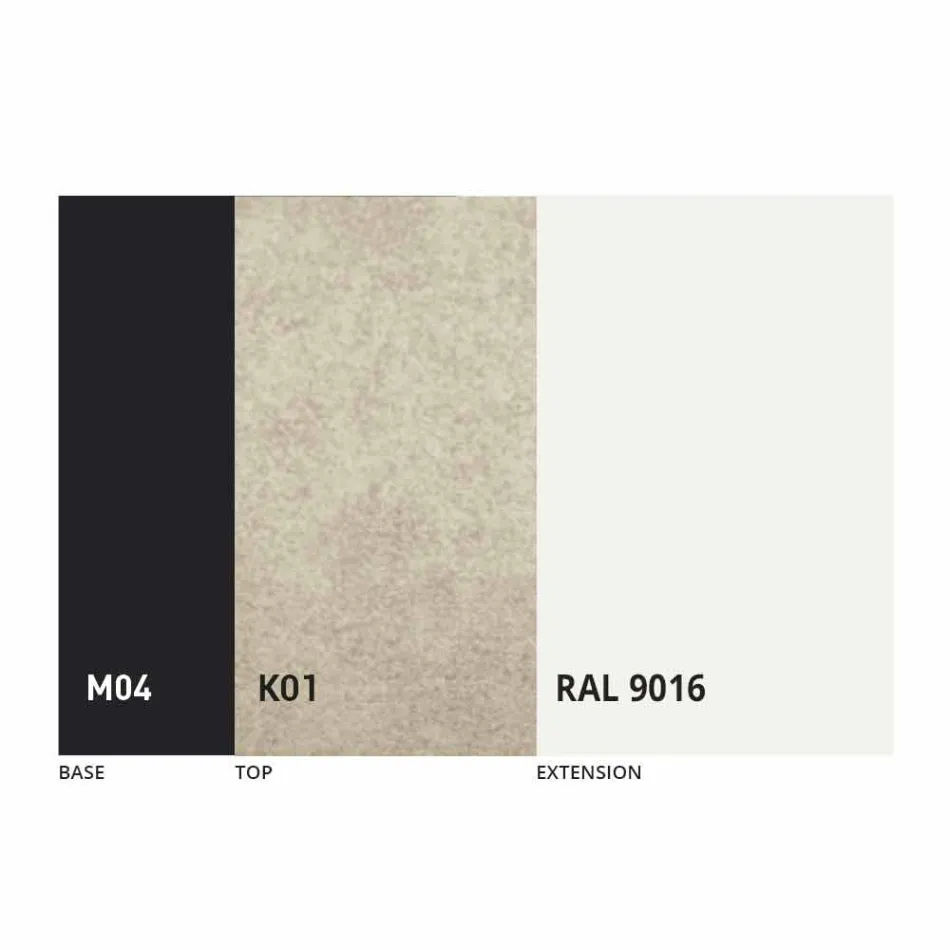 طاولة طعام قابلة للتمديد حتى ٢.٨ متر بأرجل من السيراميك والمعدن - باولوتشيو Viadurini