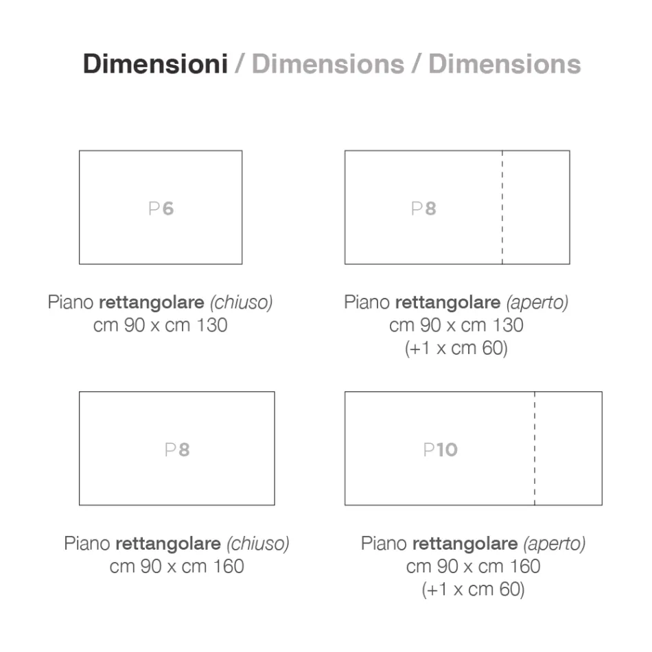 طاولة قابلة للتمديد حتى 220 سم بقاعدة من خشب الزان الجرافيتي، صنع في إيطاليا - تولز Viadurini