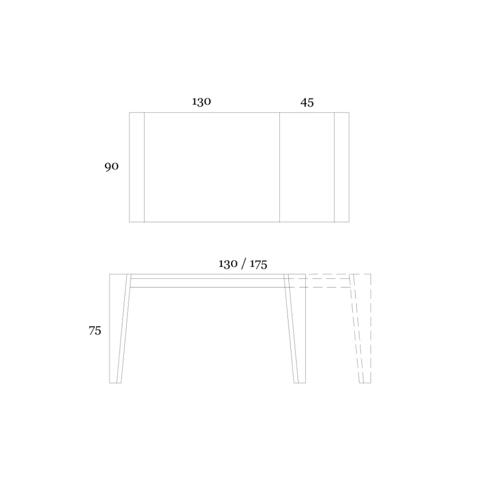 طاولة قابلة للتمديد حتى 265 سم من خشب الجوز كاناليتو صنع في إيطاليا - أوركيديا Viadurini