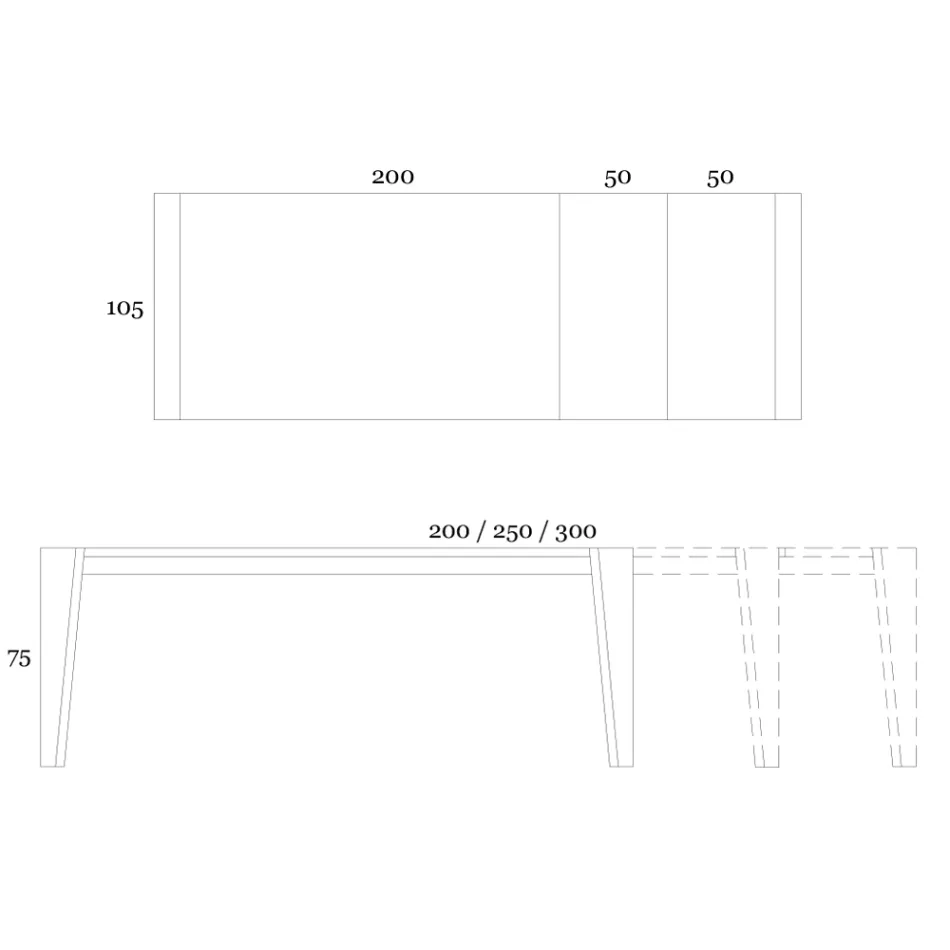 طاولة قابلة للتمديد حتى 265 سم من خشب الجوز كاناليتو صنع في إيطاليا - أوركيديا Viadurini