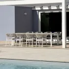 طاولة قابلة للتمديد حتى 276 سم مع لمسة خشبية من الألومنيوم - أوفارا Viadurini