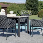 طاولة قابلة للتمديد حتى 276 سم مع لمسة خشبية من الألومنيوم - أوفارا Viadurini