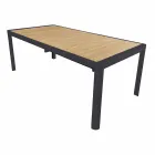 طاولة قابلة للتمديد حتى 300 سم بأرجل منزلقة مصنوعة من الألومنيوم وخشب الساج - فيليكس Viadurini