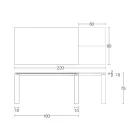 طاولة قابلة للتمديد 310 سم مع سطح مصفح وقاعدة معدنية - سبيلا Viadurini