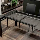 طاولة قابلة للتمديد 310 سم مع سطح مصفح وقاعدة معدنية - سبيلا Viadurini