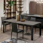 طاولة قابلة للتمديد 310 سم مع سطح مصفح وقاعدة معدنية - سبيلا Viadurini