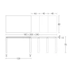 طاولة قابلة للتمديد 310 سم مع سطح مصفح وقاعدة معدنية - سبيلا Viadurini