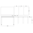 طاولة قابلة للتمديد 310 سم مع سطح مصفح وقاعدة معدنية - سبيلا Viadurini