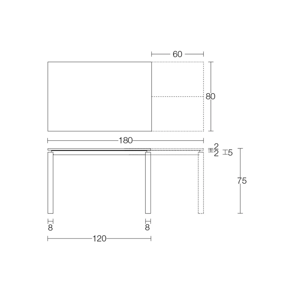 طاولة قابلة للتمديد 310 سم مع سطح مصفح وقاعدة معدنية - سبيلا Viadurini