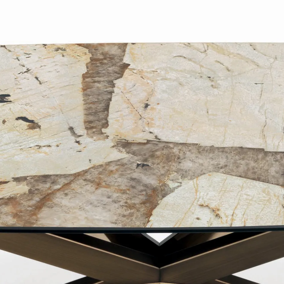 طاولة قابلة للتمديد على شكل برميل مع ملحقات مدمجة، صنع في إيطاليا - جروتا Viadurini