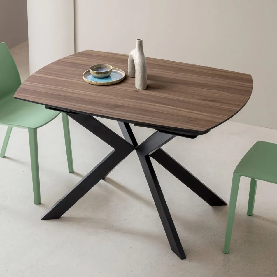 طاولة برميل قابلة للتمديد من ألواح HPL متعددة الطبقات بتشطيبات مختلفة - Incontro Viadurini