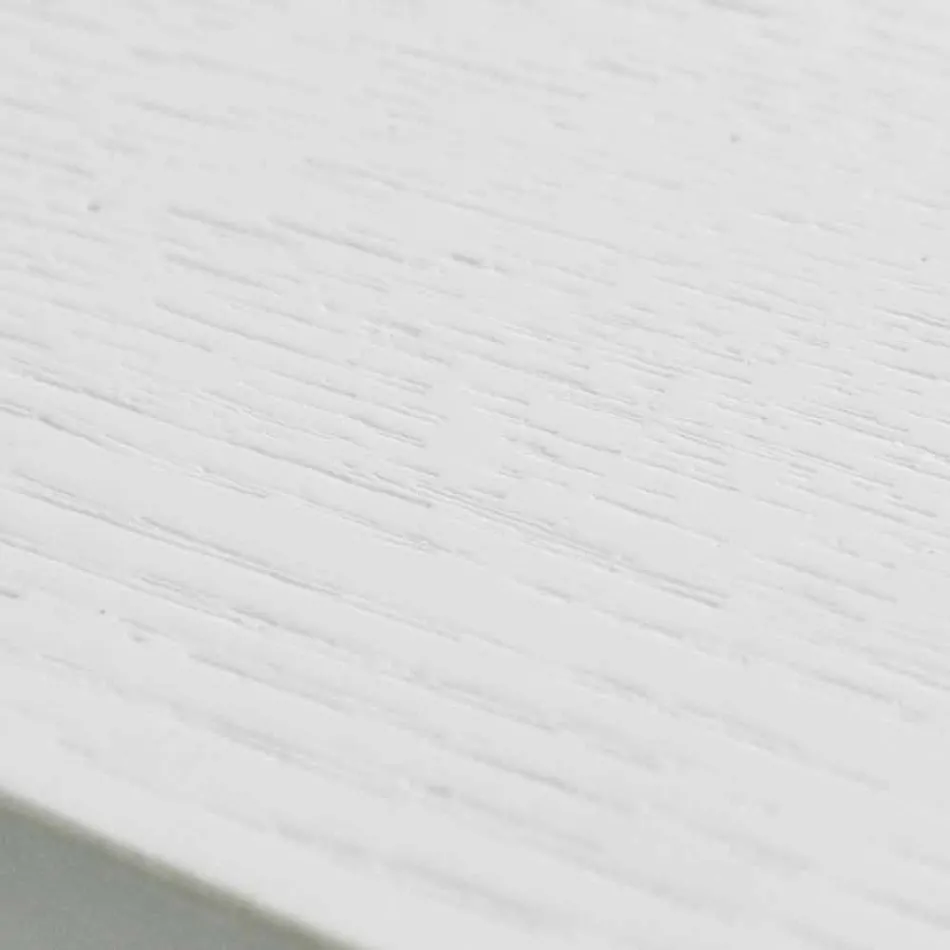 طاولة قابلة للتمديد باللون الأبيض مع إطار من الخشب الصلب الطبيعي من ريكو Viadurini