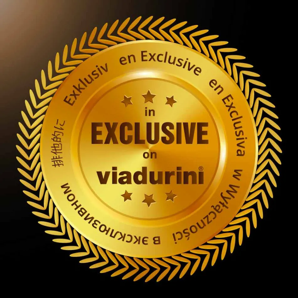 طاولة قابلة للتمديد باللون الأبيض مع إطار من الخشب الصلب الطبيعي من ريكو Viadurini