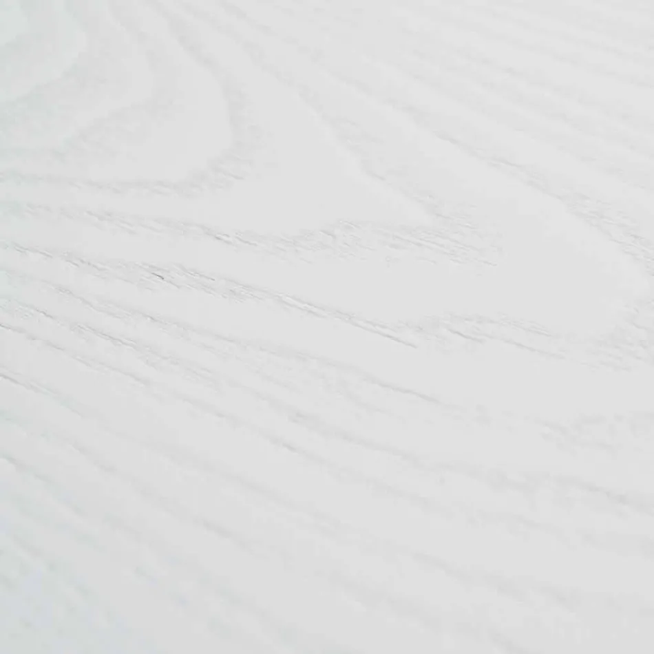 طاولة قابلة للتمديد باللون الأبيض مع إطار من الخشب الصلب الطبيعي من ريكو Viadurini