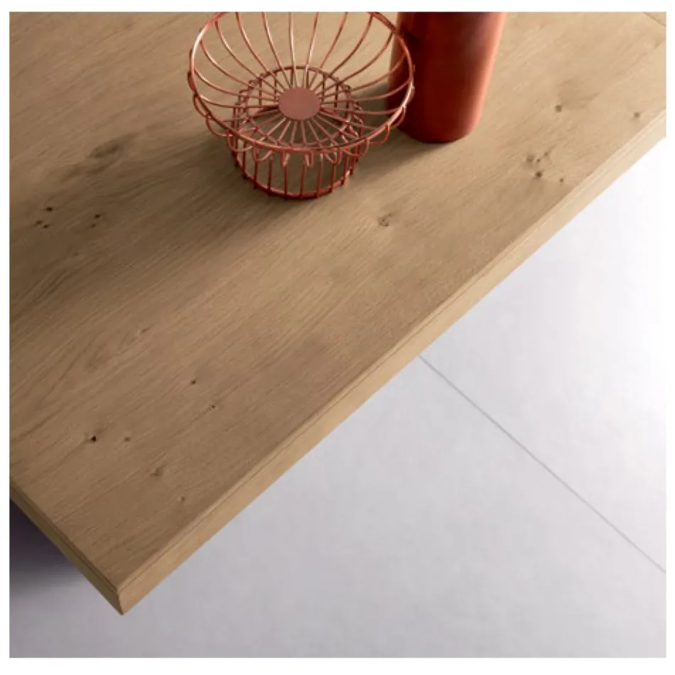 طاولة قابلة للتمديد مع ملحق مركزي من الخشب المقشر - Aperol Viadurini