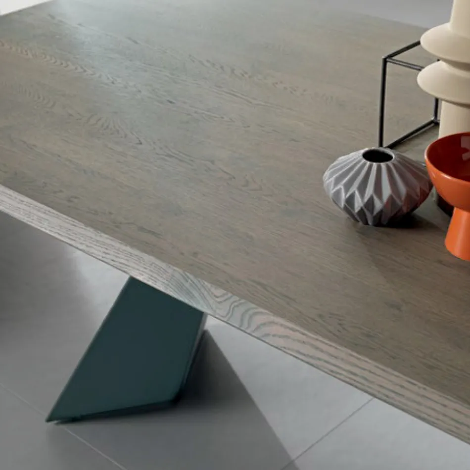 طاولة قابلة للتمديد مع ملحق جانبي من الخشب المقشر - Aperol Viadurini