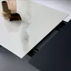 طاولة قابلة للتمديد مع ملحق جانبي من السيراميك الزجاجي - Aperol Viadurini