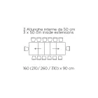 طاولة قابلة للتمديد بفتحة مركزية متزامنة من اللامينيت - سيتيميو Viadurini