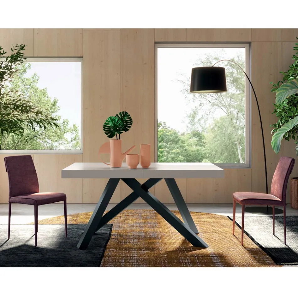 طاولة قابلة للتمديد بفتحة مركزية متزامنة من اللامينيت - سيتيميو Viadurini