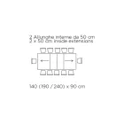 طاولة قابلة للتمديد بفتحة مركزية متزامنة من اللامينيت - سيتيميو Viadurini