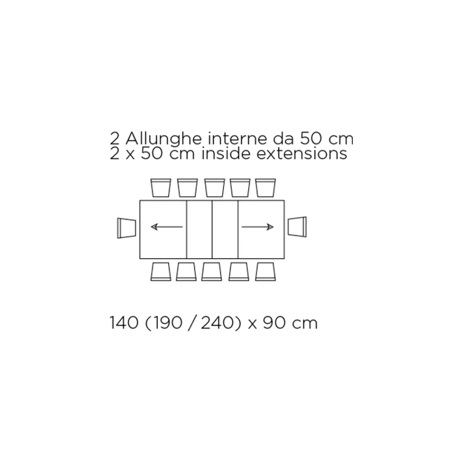طاولة قابلة للتمديد بفتحة مركزية متزامنة من اللامينيت - سيتيميو Viadurini