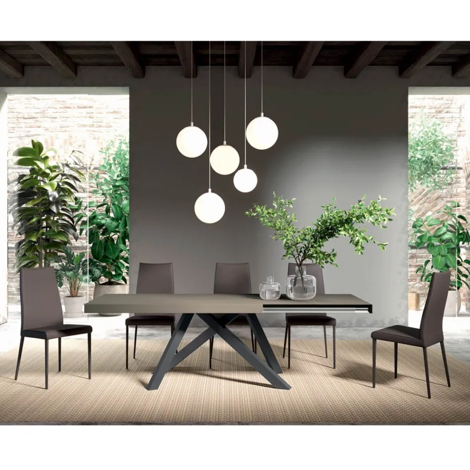 طاولة قابلة للتمديد بفتحة جانبية متزامنة من الميلامين - سيتيميو Viadurini