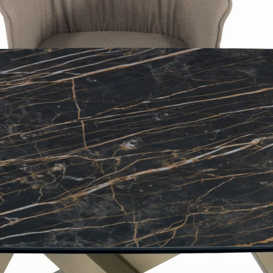 طاولة قابلة للتمديد مع قاعدة وسطح بتشطيبات مختلفة، صنع في إيطاليا - سيتيميو Viadurini