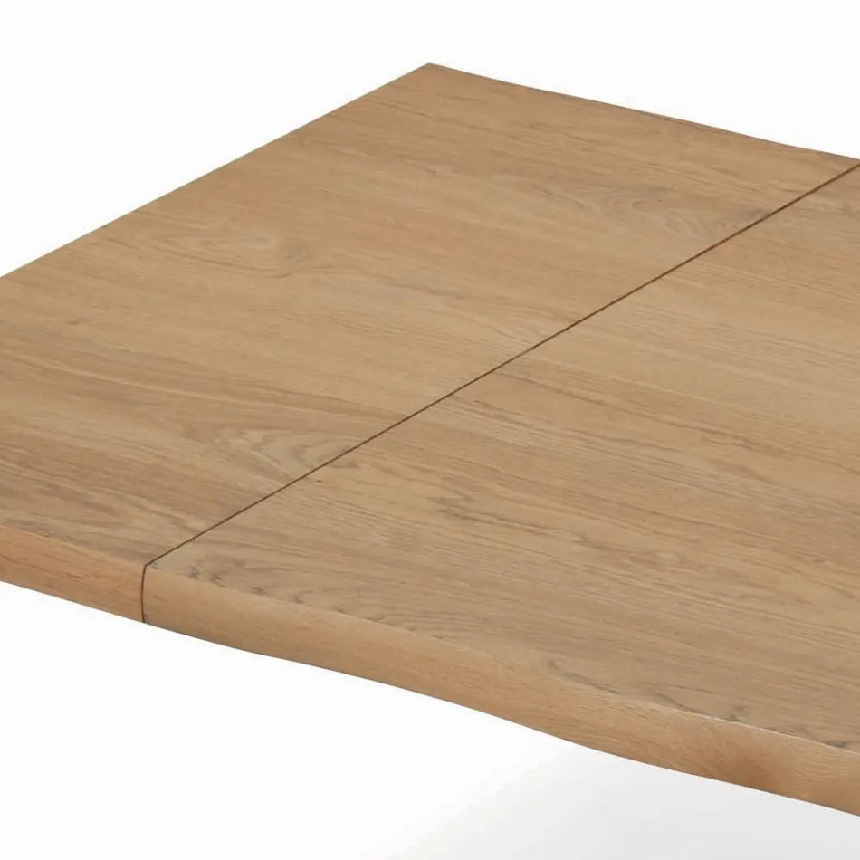طاولة قابلة للتمديد بحافة غير منتظمة منزوعة القشرة، صنع في إيطاليا - أكواب Viadurini