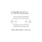 طاولة قابلة للتمديد بحافة غير منتظمة منزوعة القشرة، صنع في إيطاليا - أكواب Viadurini