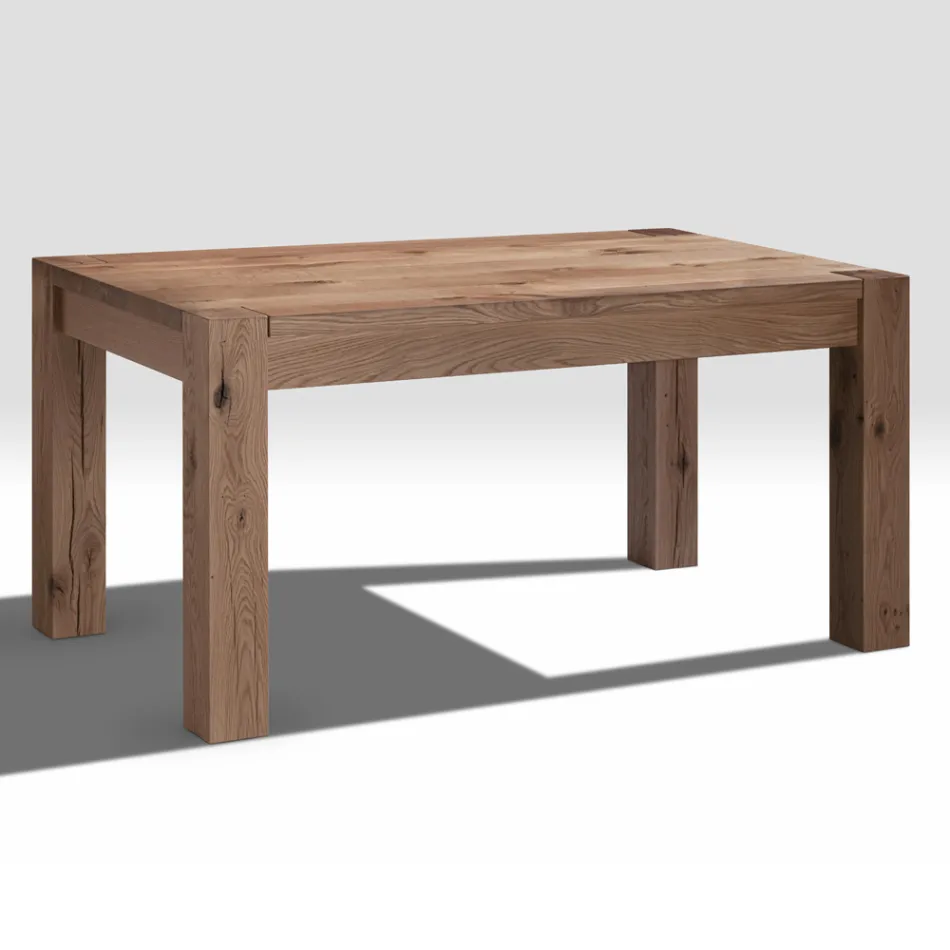 طاولة قابلة للتمديد بأرجل وسطح مكسو بالخشب، صنع في إيطاليا - تاش Viadurini