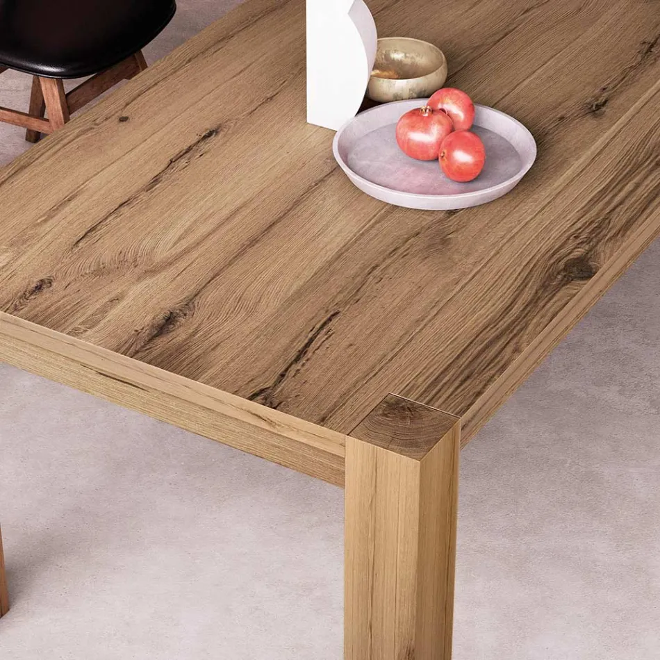 طاولة قابلة للتمديد بأرجل وسطح مكسو بالخشب، صنع في إيطاليا - تاش Viadurini