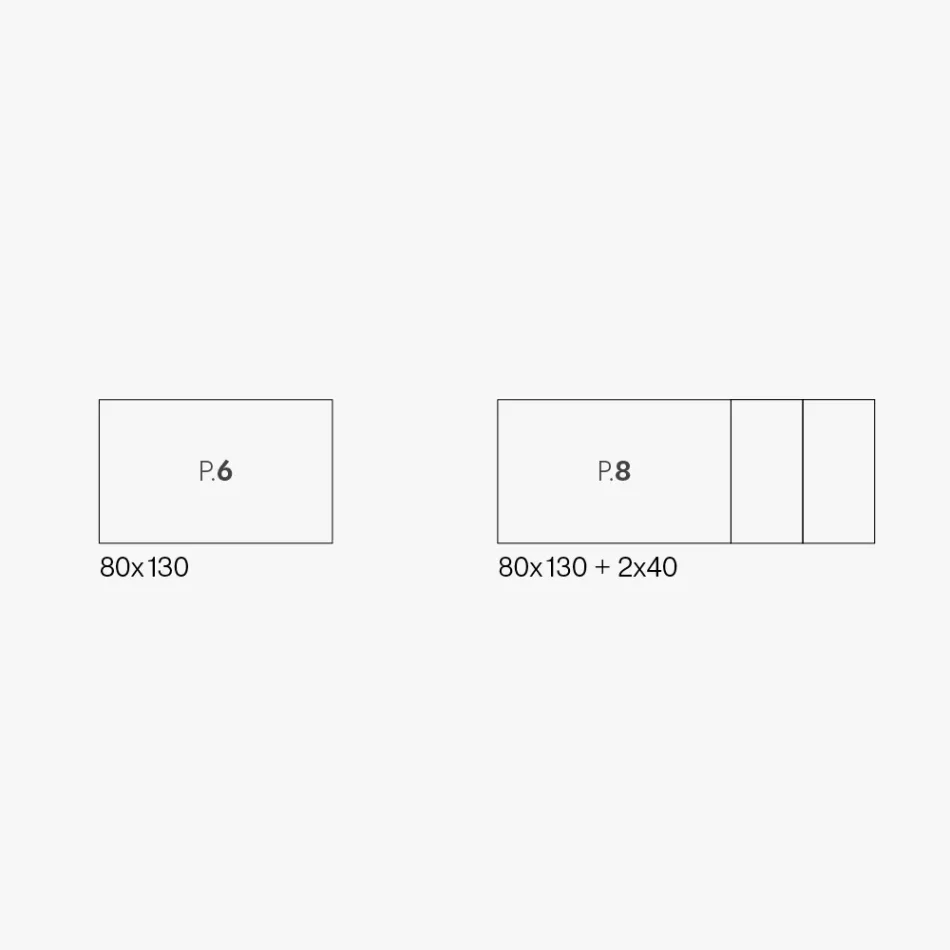 طاولة قابلة للتمديد بأرجل معدنية بيضاء وسطح من الميلامين - شايلا Viadurini