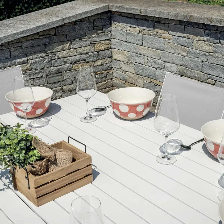 طاولة قابلة للتمديد بأرجل منزلقة وسطح من الألومنيوم - سوبرنوفا Viadurini