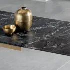 طاولة قابلة للتمديد مع سطح من اللامينيت بتأثير الرخام الداكن - أنيس Viadurini