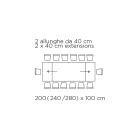 طاولة قابلة للتمديد مع سطح زجاجي، صنع في إيطاليا - إكواتور Viadurini