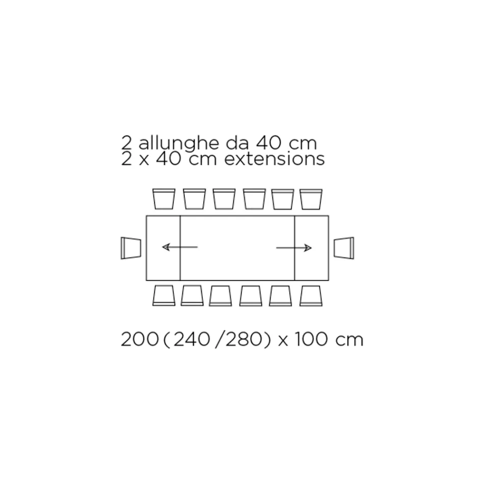 طاولة قابلة للتمديد مع سطح زجاجي، صنع في إيطاليا - إكواتور Viadurini