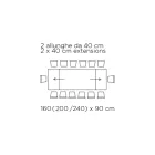 طاولة قابلة للتمديد مع سطح زجاجي، صنع في إيطاليا - إكواتور Viadurini