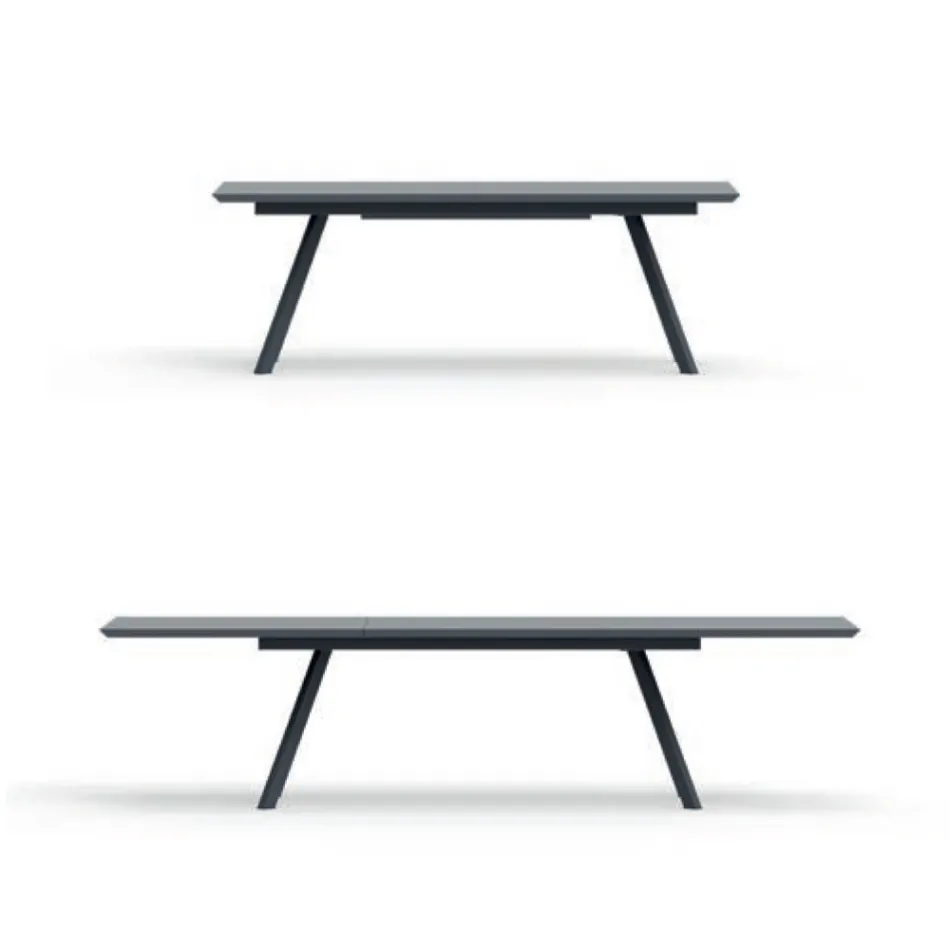 طاولة حديقة قابلة للتمديد من الفولاذ المجلفن، صنع في إيطاليا - بريين Viadurini