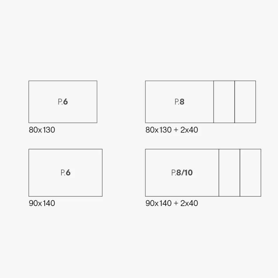طاولة معيشة قابلة للتمديد بسطح من الميلامين وأرجل معدنية - شايلا Viadurini