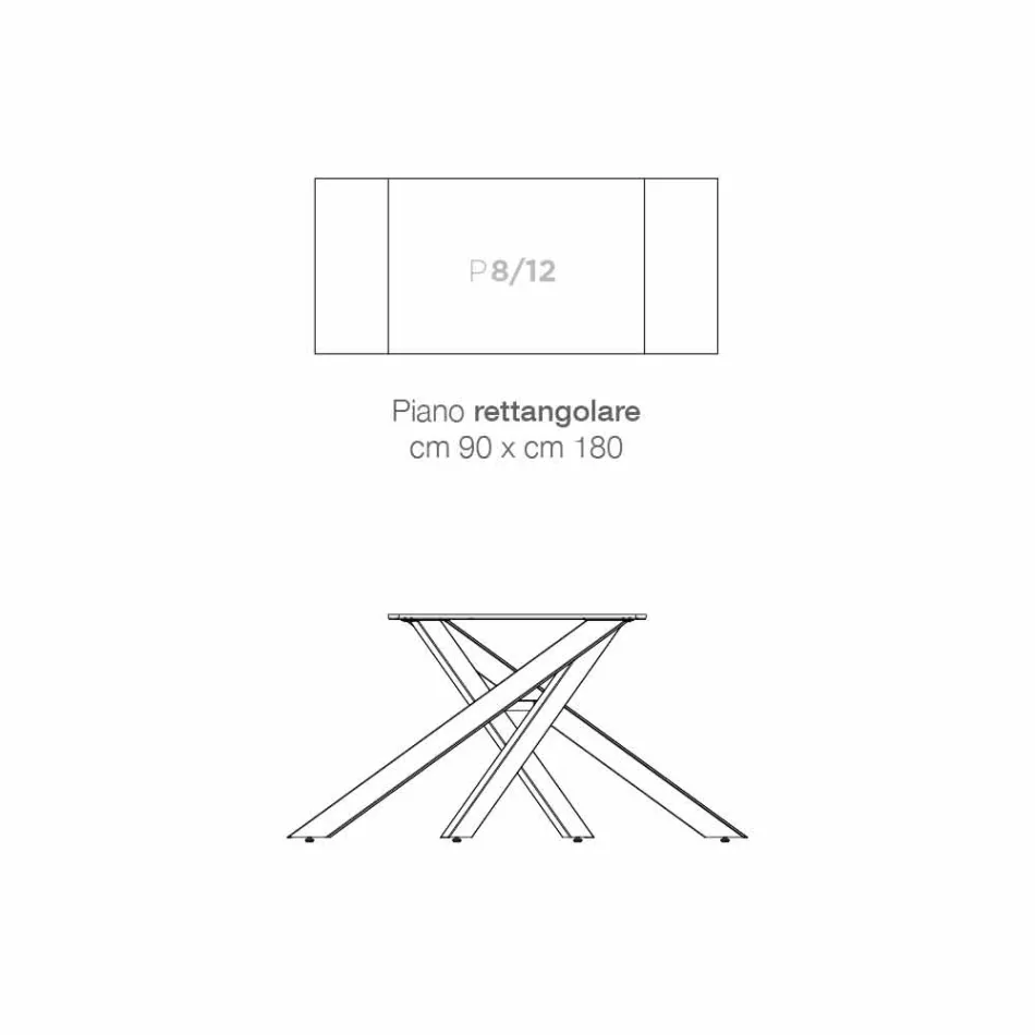 طاولة قابلة للتمديد بتصميم سيراميك وزجاج، صنعت في إيطاليا، ديونيجي Viadurini
