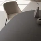 طاولة قابلة للتمديد حتى 180 سم دائرية من الخشب الرقائقي عالي الجودة، صنع في إيطاليا - باستيانو Viadurini